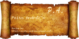 Peits András névjegykártya